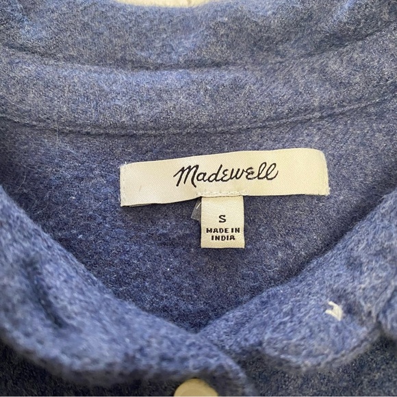 Madewell Navy Casual Flannel Button-Down Shirt Small - Picture 2 of 11